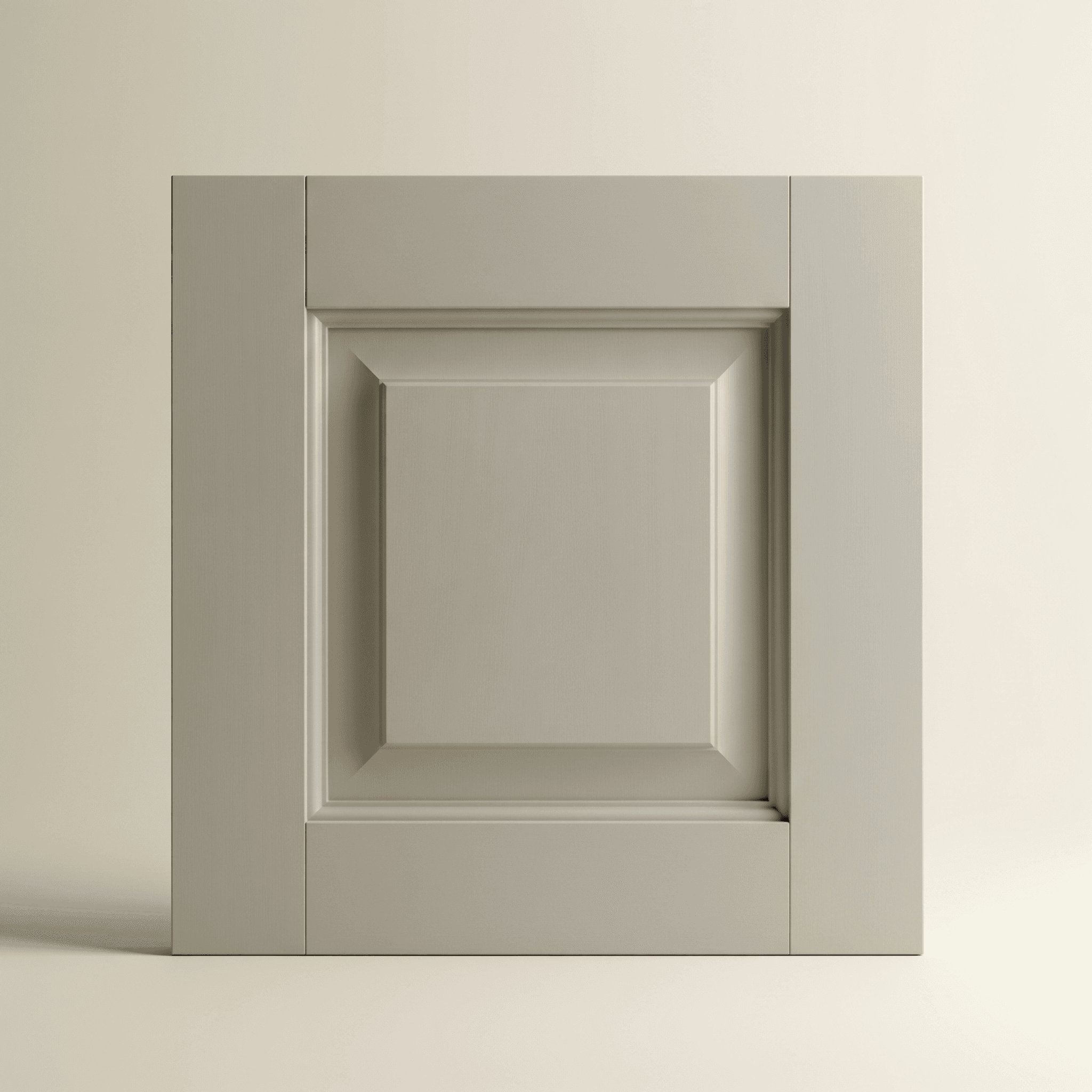 Lait Grey Shaker cabinet door — muted dove-gray painted shaker style with recessed flat panel