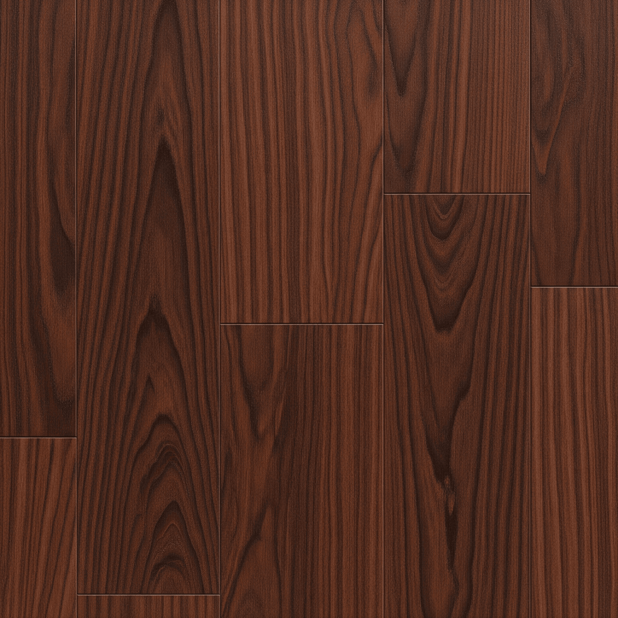 Ruby Falls — rich dark walnut vinyl plank with deep mahogany undertones
