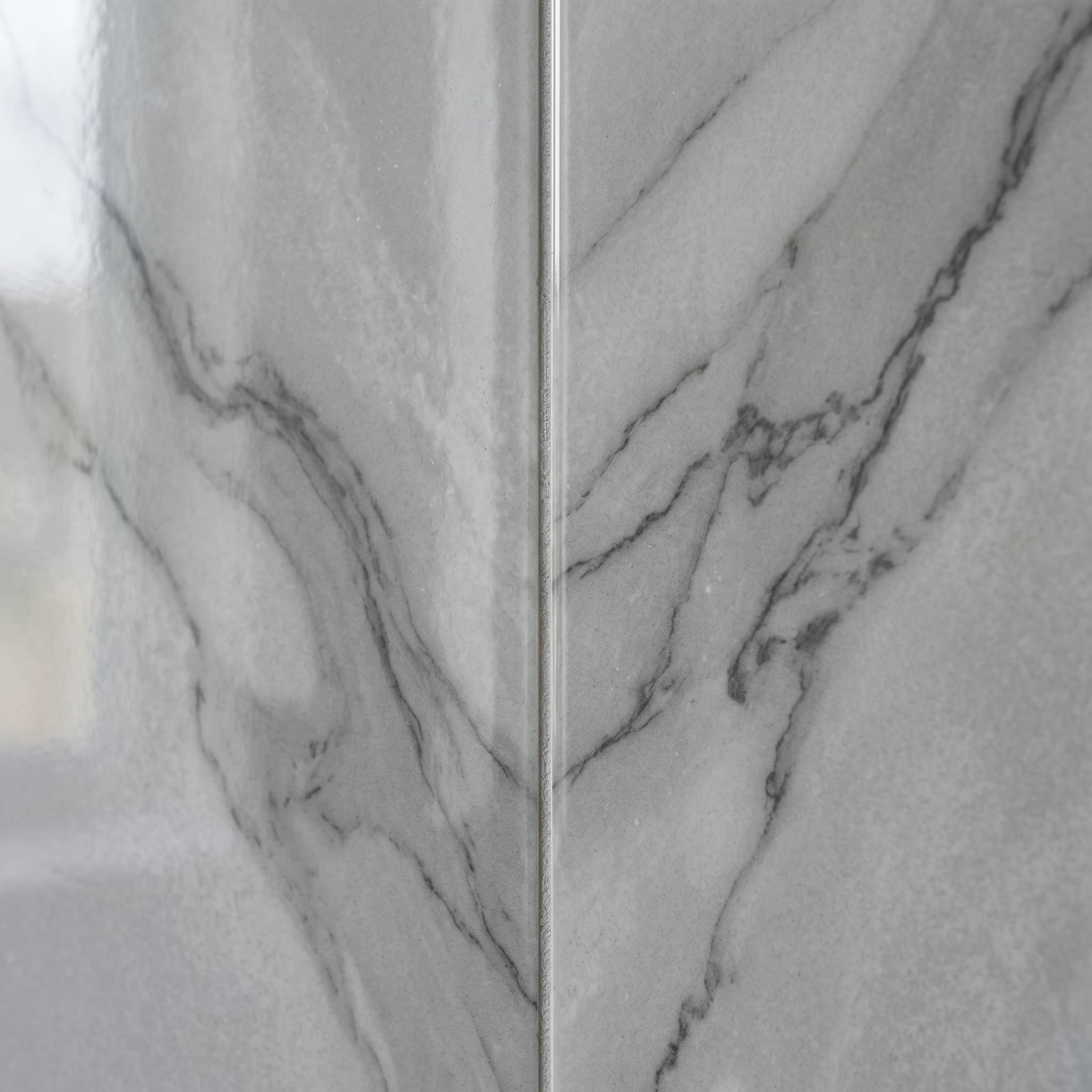 Marble Light Gray polished porcelain wall tile — cool light gray with charcoal veining