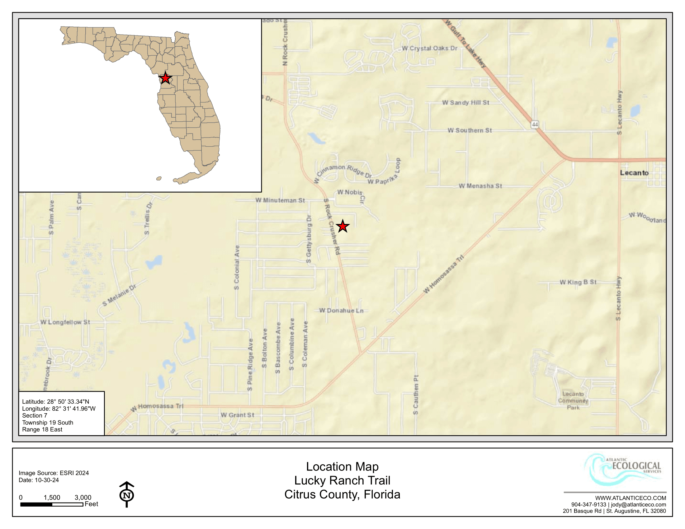 Lucky Ranch location and satellite photo