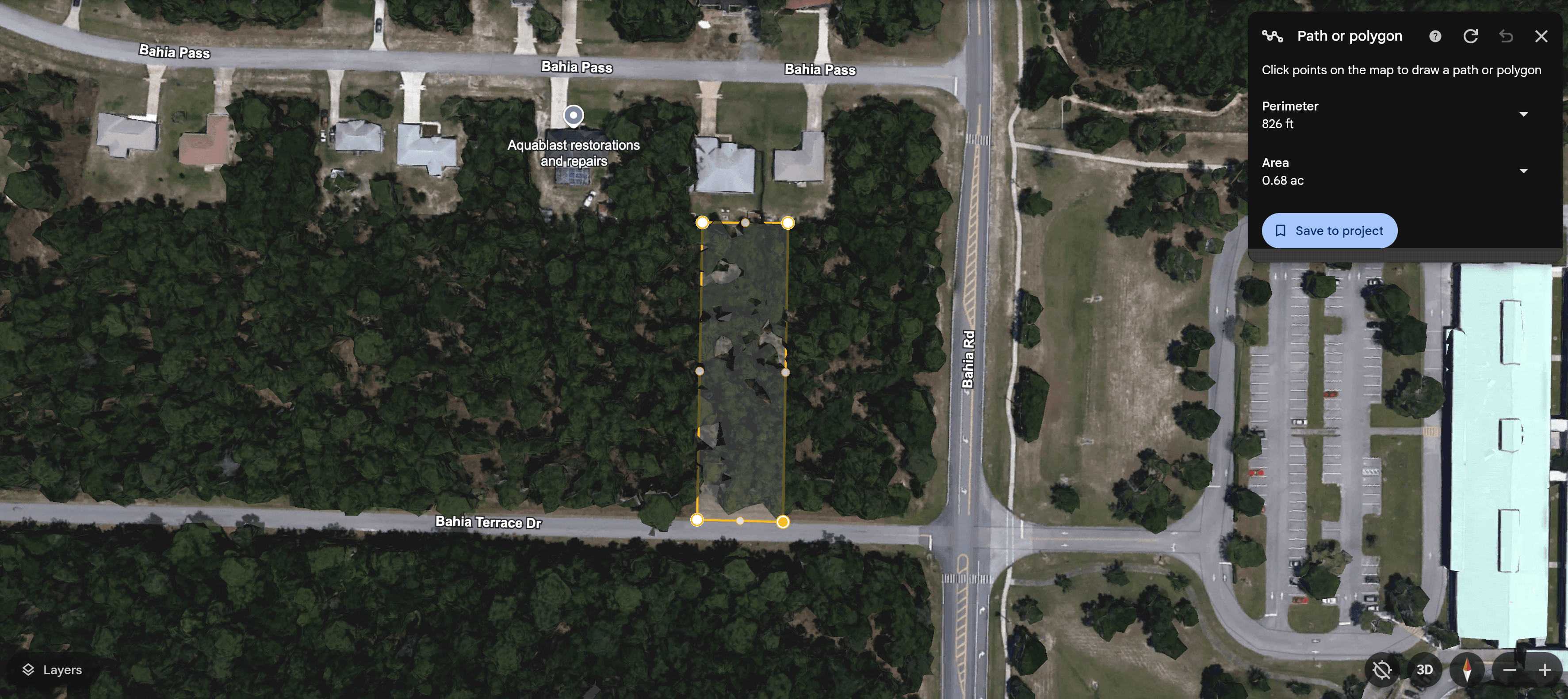Detailed parcel map and surroundings