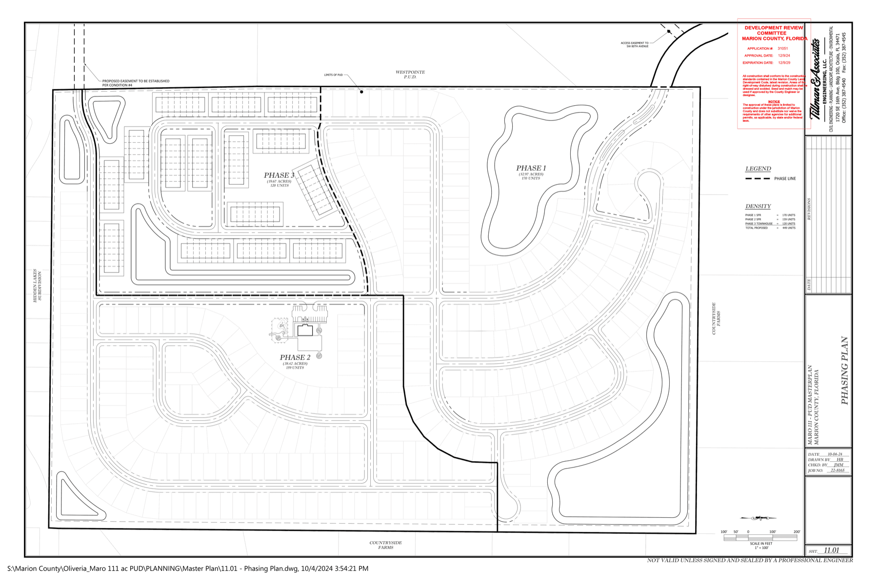 Phasing plan for the 449-unit development